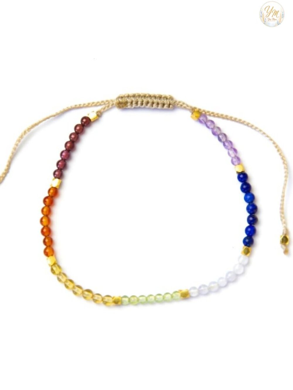7 Chakra Healing Crystal Stretch Bracelet, Natural Gemstones, 925 Silver Gold